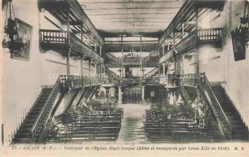 AK / Ansichtskarte Ascain BAYONNE 64 Pyrenees-Atlantiques Intérieur de l'église Style basque