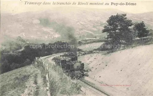 AK / Ansichtskarte Le Puy de Dome Clermont-Ferrand 63 Puy-de-Dome Chemin de fer Tramway dans la tranchée de Rivoli montant au sommet