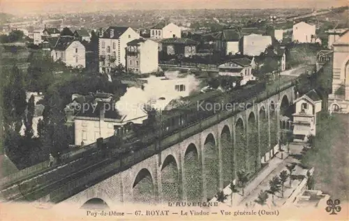 AK / Ansichtskarte Royat-les-Bains Clermont-Ferrand 63 Puy-de-Dome Vue générale et le Viaduc Chemin de Fer