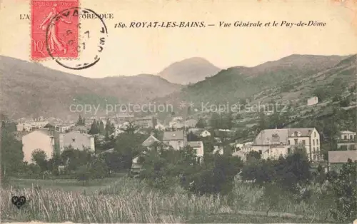 AK / Ansichtskarte Royat-les-Bains Clermont-Ferrand 63 Puy-de-Dome Vue générale et le Puy de Dôme