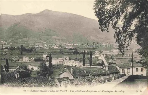 AK / Ansichtskarte Saint-Jean-Pied-de-Port 64 Pyrenees-Atlantiques Vue générale d'Ispoure et Montagne Arradoy