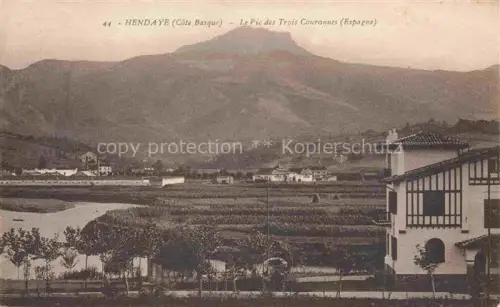 AK / Ansichtskarte HENDAYE 64 Pyrenees-Atlantiques Vue générale Pic des Trois Couronnes Espagne