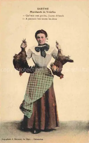 AK / Ansichtskarte Sarthe La (Region) Marchande de Volailles