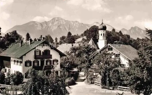 AK / Ansichtskarte Kochel am See Bayern Ortspartie mit Herzogstand