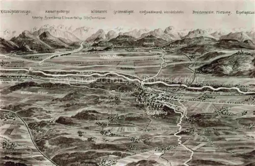 AK / Ansichtskarte BAD AIBLING Panoramakarte mit Kitzbueheler Bergen