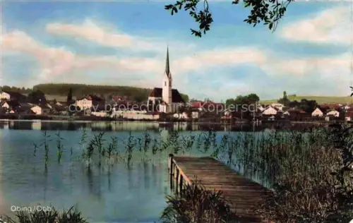 AK / Ansichtskarte Obing Seepanorama mit Kirche