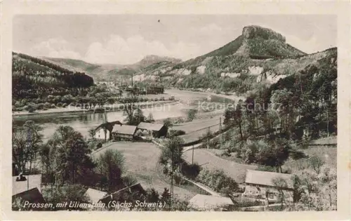 AK / Ansichtskarte Prossen Porschdorf Saechsische Schweiz-Osterzgebirge Sachsen mit Lilienstein