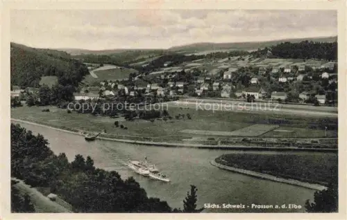 AK / Ansichtskarte Prossen Porschdorf Saechsische Schweiz-Osterzgebirge Sachsen Panorama Elbepartie