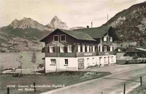 AK / Ansichtskarte Lauerz Schwyz SZ Touristenheim Rigiblick mit Mythen
