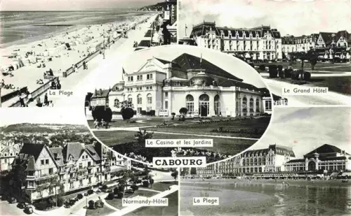 AK / Ansichtskarte CABOURG 14 Calvados Le Casino et les Jardins La Plage Le Grand Hotel Normandy Hotel 
