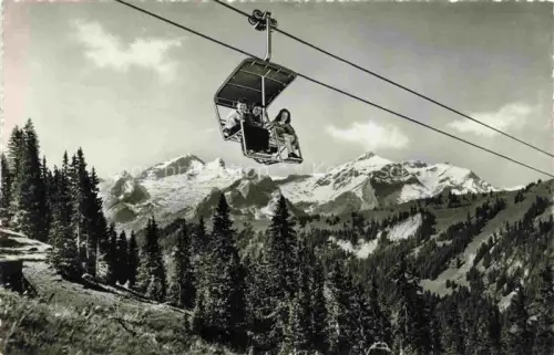 AK / Ansichtskarte Sessellift Chairlift Telesiege Gstaad MBO Wasserngrat 