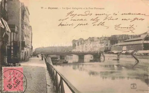 AK / Ansichtskarte BAYONNE 64 Pyrenees-Atlantiques Le Quai Galupérie et le Pont Pannecau
