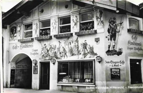 AK / Ansichtskarte MITTENWALD Bayern Bozner Weinstube Frescomalerei