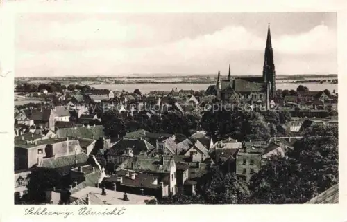 AK / Ansichtskarte Schleswig Schlei Erfde Schleswig-Holstein uebersicht Teilansicht mit Kirche