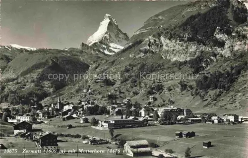 AK / Ansichtskarte ZERMATT VS Panorama Blick gegen Matterhorn Walliser Alpen