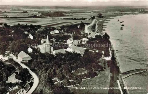 AK / Ansichtskarte Goetterswickerhamm Voerde Niederrhein NRW Rheinpartie Fliegeraufnahme