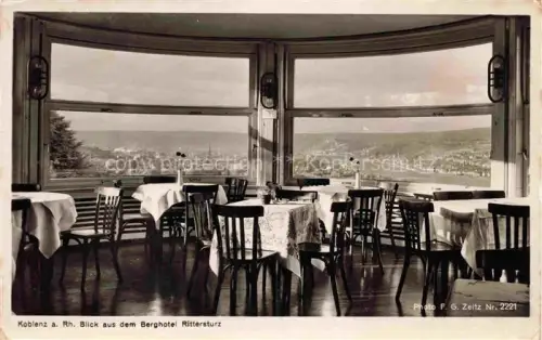 AK / Ansichtskarte KOBLENZ  Rhein Staedt Berghotel Rittersturz Blick aus dem Restaurant