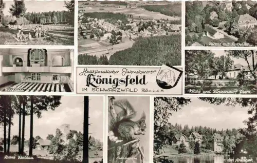 AK / Ansichtskarte Koenigsfeld  Baden Schwarzwald BW Schwimmbad Kirchsal Ruine Waldau Panorama Kurbad Kirche Zinzendorf Park In den Anlagen