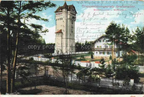 AK / Ansichtskarte Grafenwoehr Truppenuebungsplatz Militaerforstamt und Wasserturm