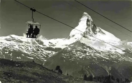 AK / Ansichtskarte Sessellift Chairlift Telesiege Zermatt Sunnegga Matterhorn