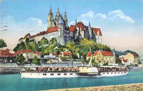 AK / Ansichtskarte Dampfer Seitenrad Meissen Albrechtsburg Dom 