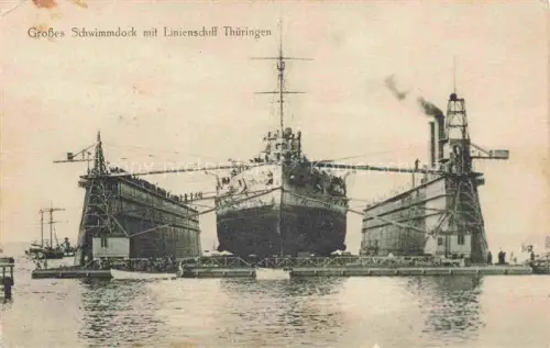 AK / Ansichtskarte Dampfer Oceanliner Schwimmdock Linienschiff Thueringen 