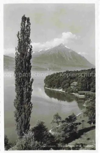 AK / Ansichtskarte INTERLAKEN BE Panorama Thunersee mit Niesen