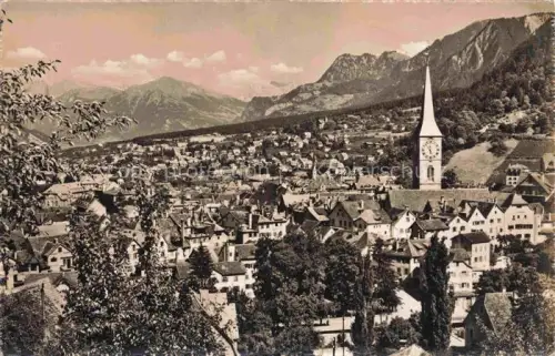 AK / Ansichtskarte CHUR Coire GR Ortsansicht mit Martinskirche Blick gegen Vilan und Scesaplana