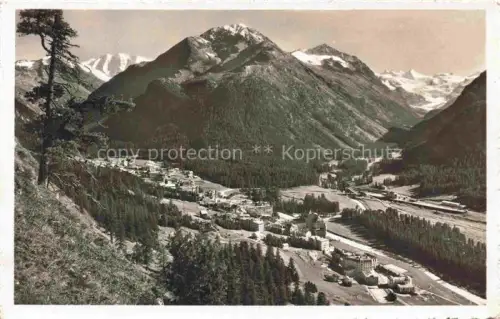 AK / Ansichtskarte Pontresina Maloja GR Panorama Blick gegen Piz Palue und Roseggletscher Berninagruppe