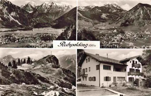 AK / Ansichtskarte Ruhpolding Bayern Panorama Blick gegen die Alpen Gaestehaus Pension Haus Schuetzinger