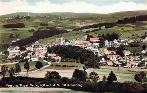 AK / Ansichtskarte Freyung Freyung-Grafenau Bayern Panorama mit Kreuzberg Bayerischer Wald