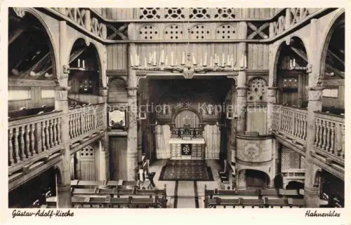 AK / Ansichtskarte Hahnenklee-Bockswiese Harz Gustav Adolf Kirche Innenansicht Nordische Stabkirche