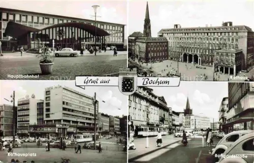 AK / Ansichtskarte BOCHUM  CITY Hauptbahnhof Rathaus Rathausplatz Bongardstrasse