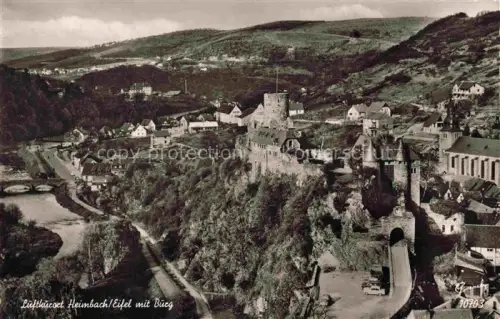 AK / Ansichtskarte Heimbach  Eifel Rur Dueren NRW Fliegeraufnahme mit Burg