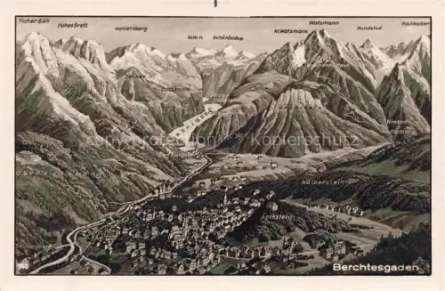 AK / Ansichtskarte BERCHTESGADEN Bayern Panoramakarte