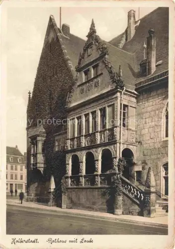 AK / Ansichtskarte Halberstadt Harz Rathaus mit Laube