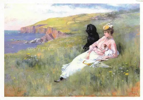 AK / Ansichtskarte GARLAND Henry (1834-1913) Kuenstlerkarte Traeume Frau Hund