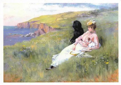 AK / Ansichtskarte GARLAND Henry (1834-1913) Kuenstlerkarte Traeume Frau Hund