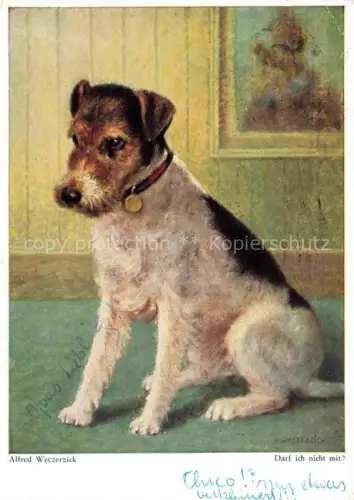 AK / Ansichtskarte WECZERZICK Alfred Kuenstlerkarte Darf ich nicht mit Hund