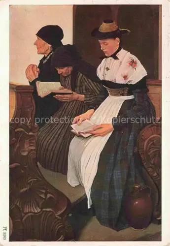 AK / Ansichtskarte LEIBL Wilhelm (1844-1900) Kuenstlerkarte Frauen in der Kirche