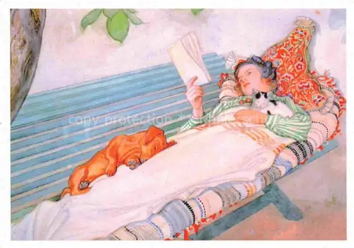 AK / Ansichtskarte LARssON Carl (1853-1919) Kuenstlerkarte Auf einer Bank