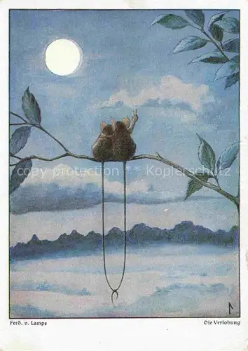 AK / Ansichtskarte LAMPE Ferdinand von Kuenstlerkarte Die Verlobung