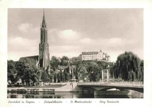 AK / Ansichtskarte LANDSHUT  Isar Luitpoldbruecke St. Martinskirche Burg Trausnitz