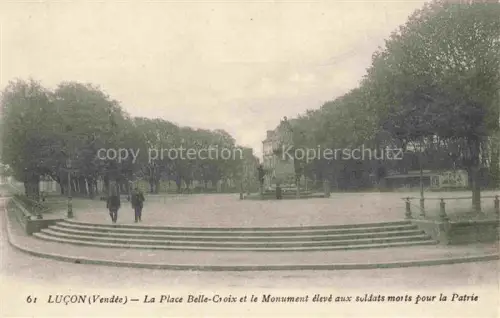 AK / Ansichtskarte Lucon Fontenay-le-Comte 85 Vendee La Place Belle Croix et le Monument eleve aux soldats morts pour la Patrie