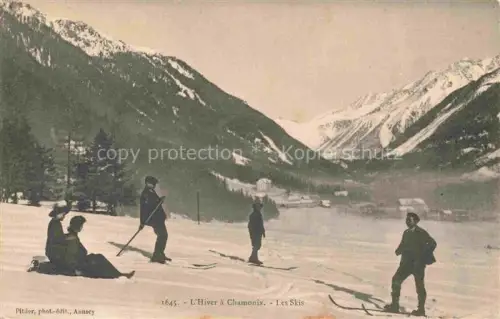 AK / Ansichtskarte CHAMONIX BONNEVILLE 74 Haute-Savoie L'Hiver Les Skis