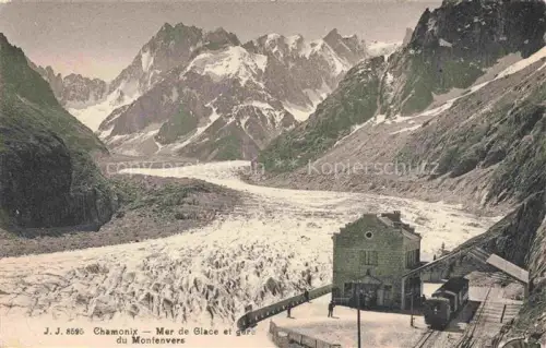 AK / Ansichtskarte CHAMONIX BONNEVILLE 74 Haute-Savoie Mer de Glace et gare du Montenvers