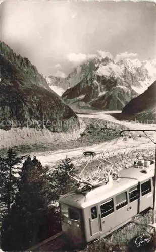 AK / Ansichtskarte CHAMONIX BONNEVILLE 74 Haute-Savoie Le Chemin de Fer du Montenvers La Mer de Glace et les Grandes Jorasses