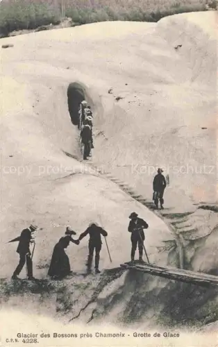 AK / Ansichtskarte CHAMONIX BONNEVILLE 74 Haute-Savoie Glacier des Bossons Grotte de Glace