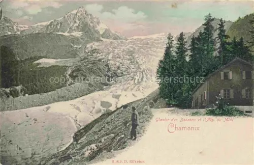 AK / Ansichtskarte CHAMONIX BONNEVILLE 74 Haute-Savoie Glacier des Bossons et l'Aig du Midi