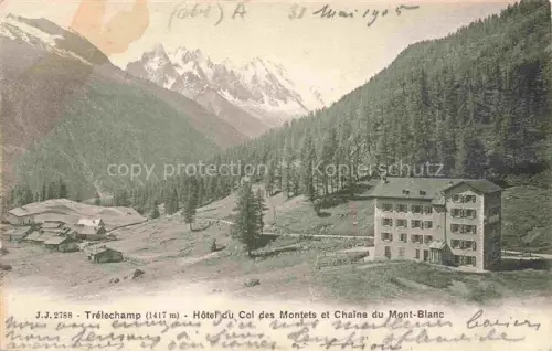 AK / Ansichtskarte Trelechamp Chamonix-Mont-Blanc 74 Haute-Savoie Hotel du Col des Montets et Chaine du Mont Blanc